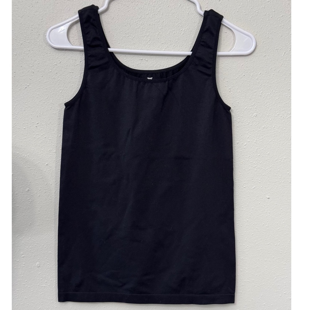 Talbots Petites Seamless Tank Top Black Scoop Neck Spandex Blend Size SP Classic